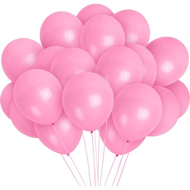 (PINK, 100) 12Inch Plain Balloons Helium Latex Decorative Party Balloons