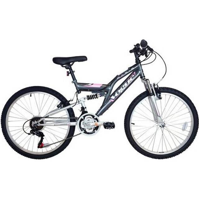 "Basis Vogue Junior Girls Full Suspension Mountain Bike 24"" Wheel Grey"