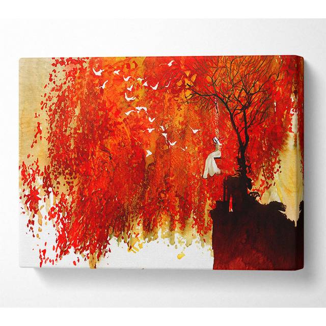 Wedding Day Wonder Canvas Watercolour - Black;Beige;Orange;Multicolour (66cm H x 106.6cm W x 10cm D)