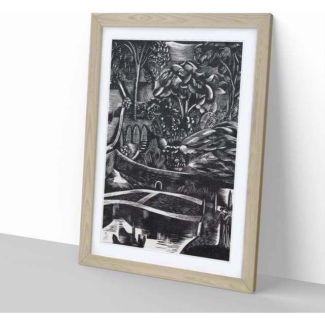 Hanging Garden by Paul Nash - Picture Frame Graphic Art - Oak Framed (48cm H x 36cm W x 2cm D)
