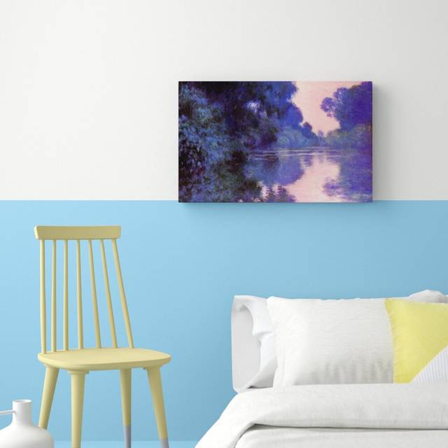 'Seine Arm at Giverny' by Claude Monet - Painting Print on Wrapped Canvas (50.8 cm H x 81.3 cm W)