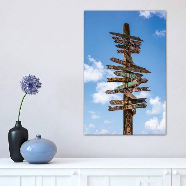 Sign Post, Key West by Matteo Colombo - Wrapped Canvas Photograph Print (30.48 cm H x 45.72 cm W)