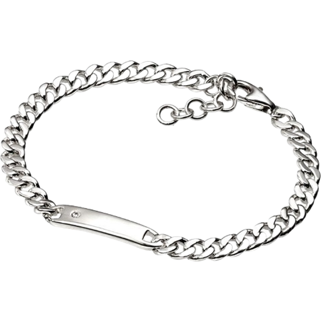 Sterling Silver Plain Boys ID Bracelet B2843