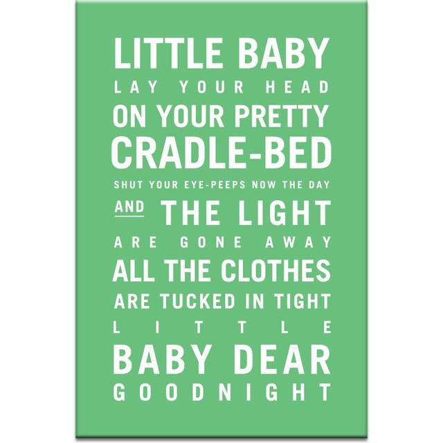 Goodnight by Nursery Canvas Art in Lime - Green