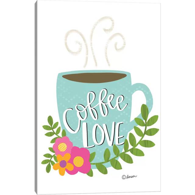 Coffee Love by Lisa Larson - Wrapped Canvas Graphic Art (20.32 cm H x 30.48 cm W)