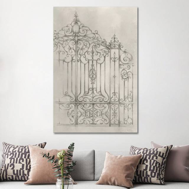 Iron Gate Design II by - Print (152.4cm H x 101.6cm W x 3.81cm D)