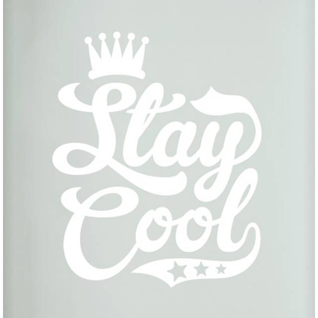 Stay Cool Door Room Wall Sticker - White (49cm H X 40cm W)