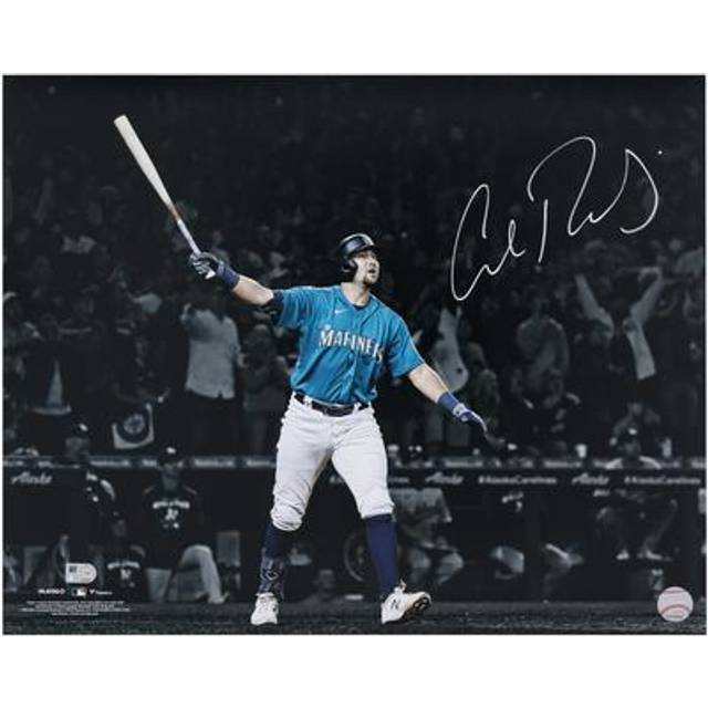 Cal Raleigh Seattle Mariners Autographed 16" x 20" Home Run Spotlight for Playoffs Photograph