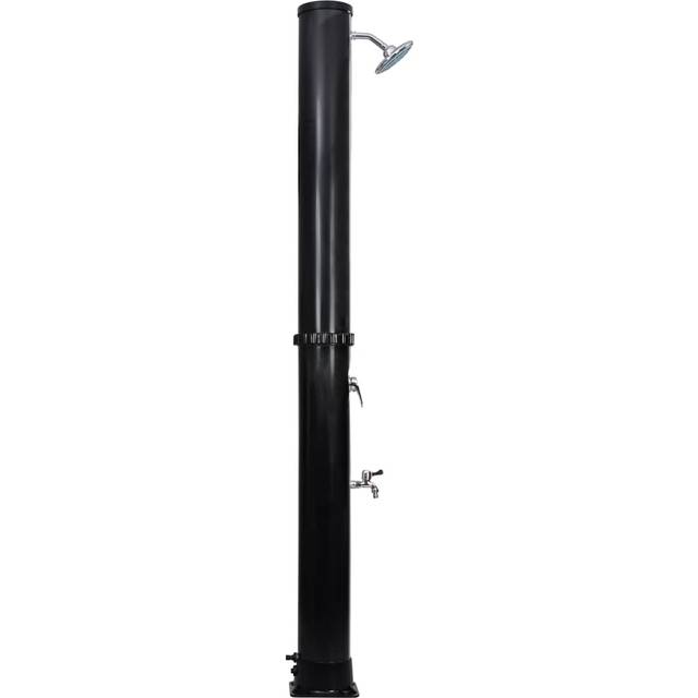 vidaXL Outdoor Solar Shower with Shower Head and Faucet 40 L - black and silver