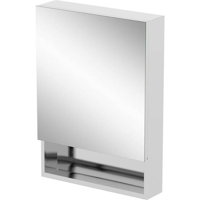 Vale Designs Stahl Single Door Stainless Steel Mirror Cabinet with Shelf 500 x 700mm