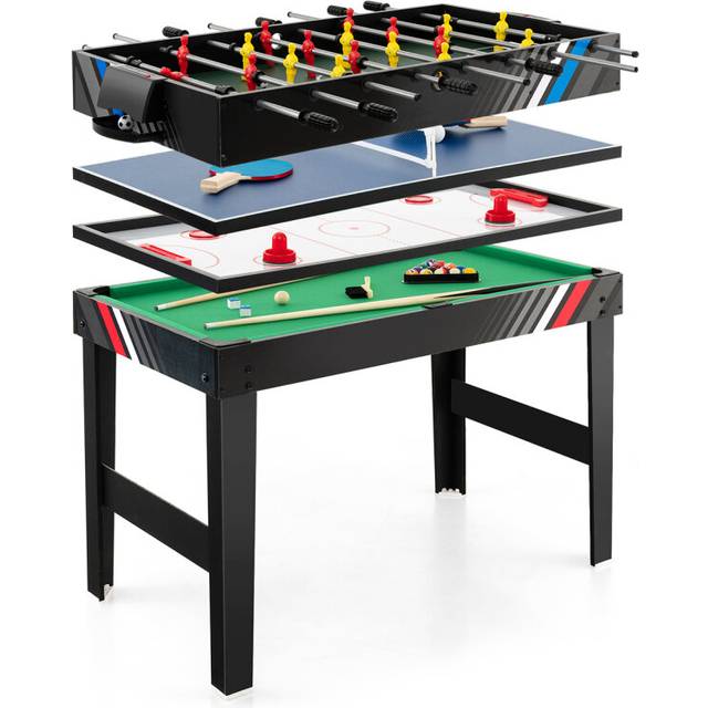 125 cm Game Table 4-in-1 Football Pool Billiards Air Hockey Table Tennis