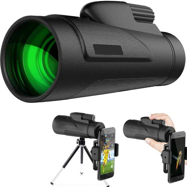 Chronus 12x50 HD Monocular, BAK4 Waterproof for Hunting (Black)