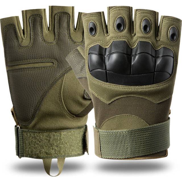 (a-Half Finger Green XL) Tactical Military Hard Knuckle Gloves Army Airsoft Shooting Gloves Hunting Climbing Hiking Full&Half Finger Touch Screen Glov