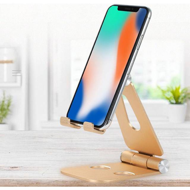 (Rose Golden) Z6a Aluminum Alloy Adjustable Foldable Office Desktop Phone Tablet Holder Rack