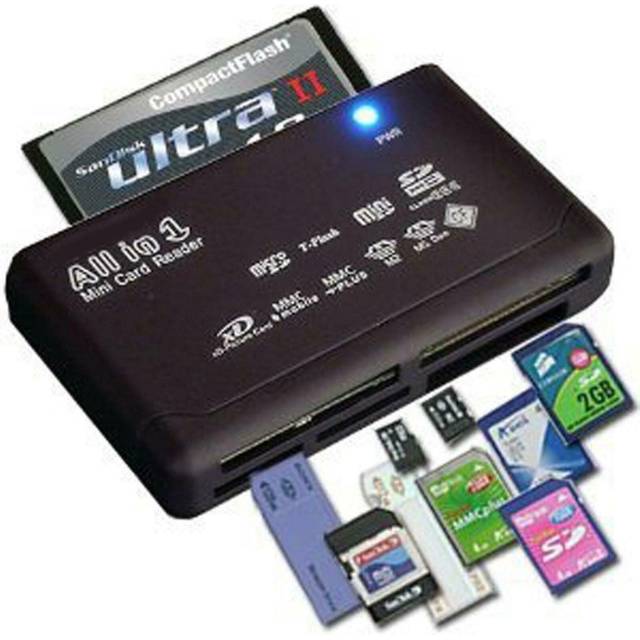 All In One 1 Memory Card Reader Usb External Sd Sdhc Mini Micro M2 Mmc Xd Cf Ms