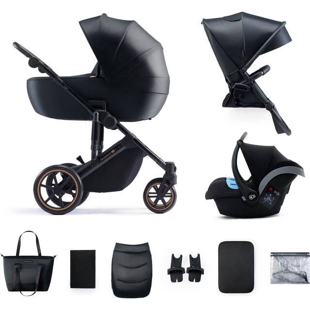 Kinderkraft PRIME 2 3-in-1 Duovagn Travelsystem inkl. Mink Pro, Venezian Black