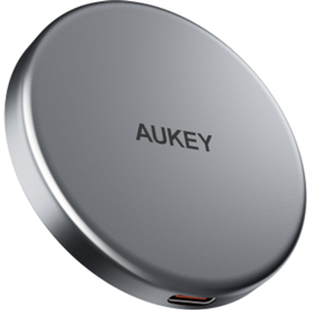 AUKEY magnetisk trådlös laddare, 15W + USB-C-kabel, 1m - Svart