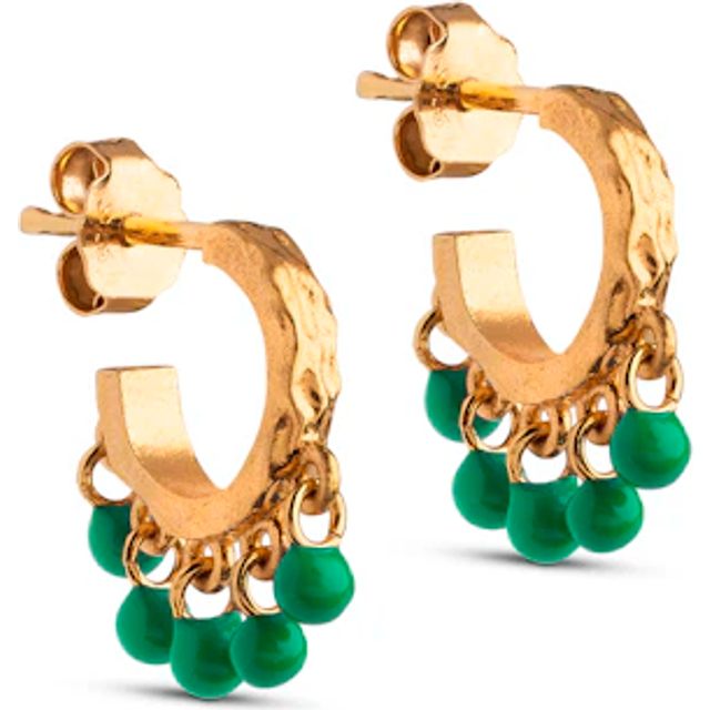 Astrid Earrings Grass Green - Förgyllt-Silver Sterling 925 (Onesize)