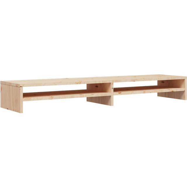 vidaXL Monitor Stand 100x24x13 cm Solid Wood Pine - Brown