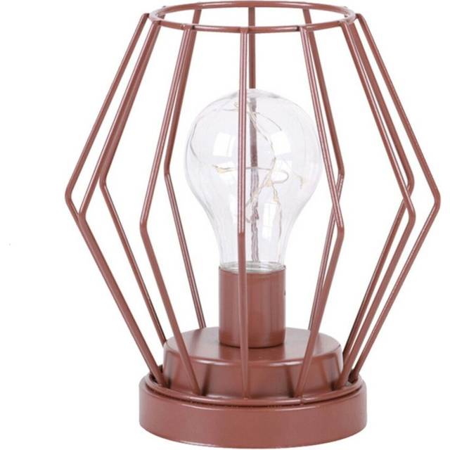 (Brown) Battery Operated LED Desk Lamp Industrial Retro