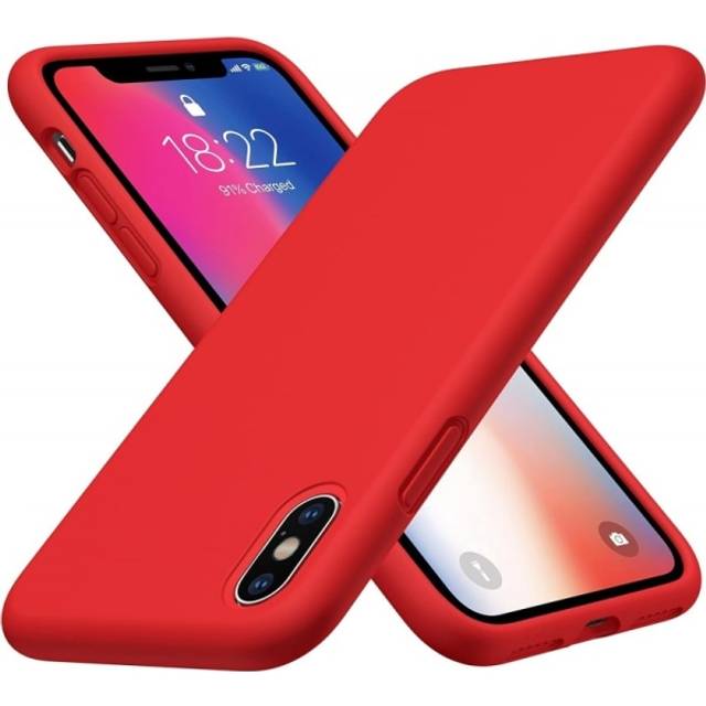 Gummibelagt Stöttåligt Skal iPhone XS Max - Röd