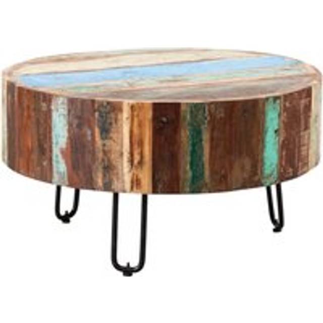 Ted Reclaimed Boat Drum Coffee Table - Brown - One Size