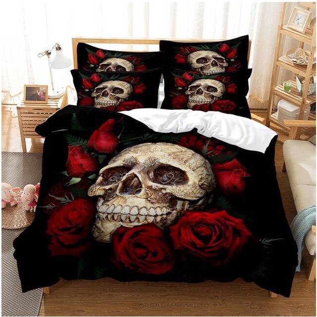 (Style 04, Single) Rose flowers Bedding Single Double Duvet Cover Set