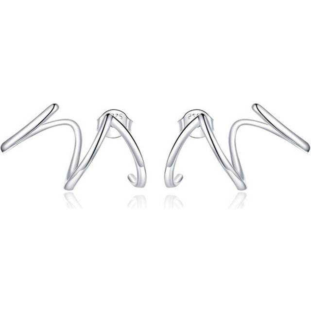 Silver plating Simple Line Earrings Stud Earrings for Women Ear Pins for Girl