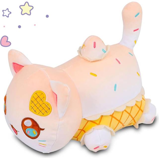 Cat Stuffed Animal Plush,Soft Meemeows Cat Plush Doll Birthday, Party Gift for Kids Girlfriend and Sisters (Ice Cream)