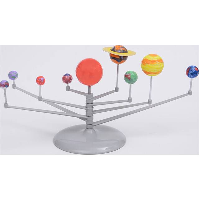 3D DIY Solar System Model Nine Planets Celestial Orbiter Science Experiment Kit Handmade Assembling Early Education Puzzle Toy