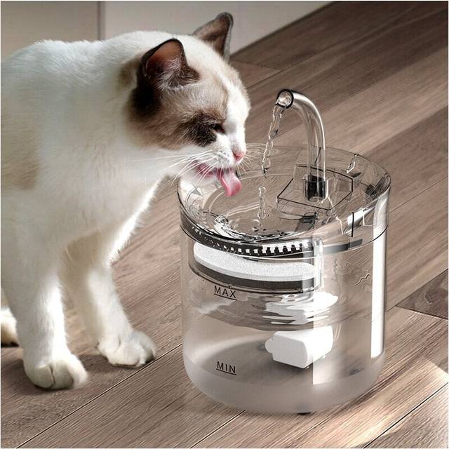 (UK, Type A) 1.8L Pet Water Dispenser Filter Automatic Circulation Water Pet Fountain 2 Water Flow Modes 6 Slope Design Ultra Silent Pump