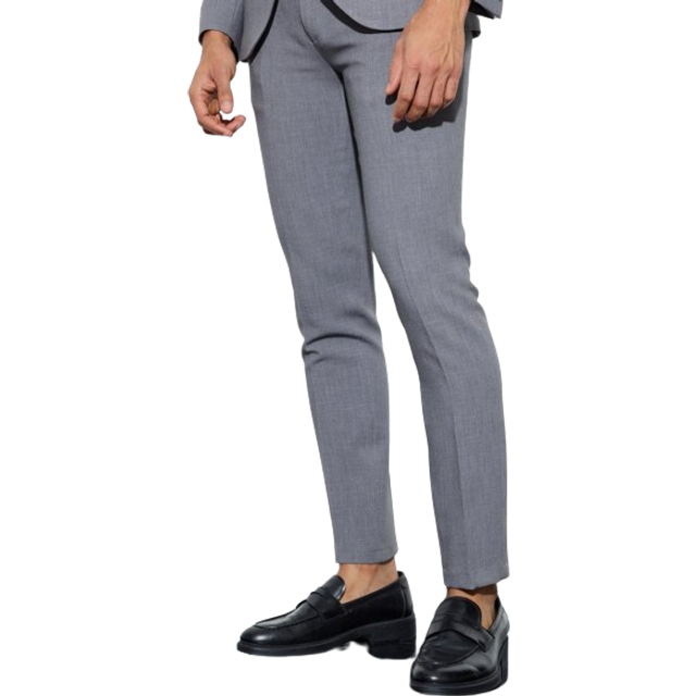 Jersey Skinny Suit Trousers - Grey - 32