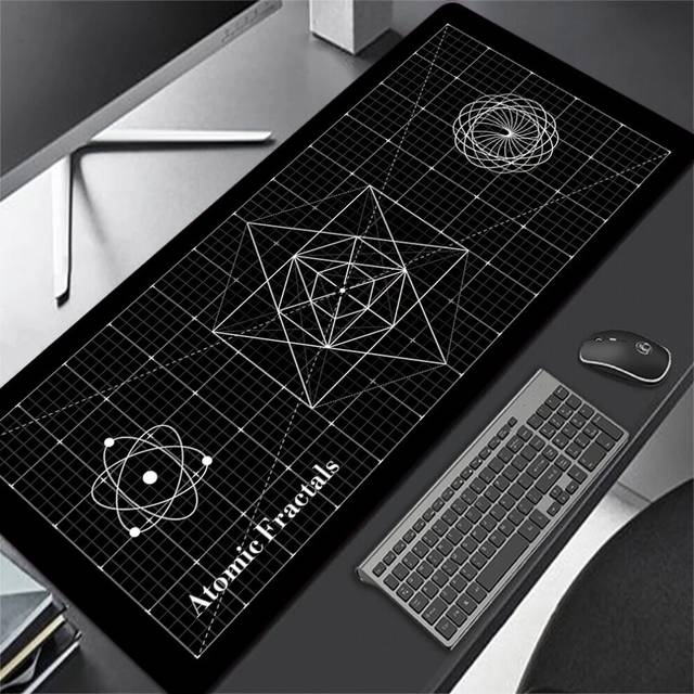 (a-mouse pad12 300X800X2MM) Atomic Fractals Mouse Pad Gamer Table  Gaming Accessories Office Desk Mat Large Mouse Pad Black Keyboard Pad for Computer