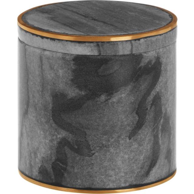 Black & Brass Agra Marble Cotton Jar Bath Salts Jar - Black & Brass Agra Marble Cotton Jar Bath Salts Jar