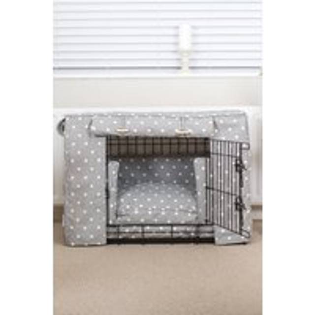 Cotton Dog Crate Set Grey Spot - XL