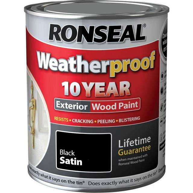 Ronseal 10 Year Weatherproof Paint Satin Black 750ml