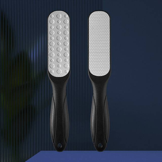 (black) New Double-sided Foot Calluses File Scrub Brush Stainless Steel Cuticle Remover Foot File Heel Exfoliating Care Pedicure Tools