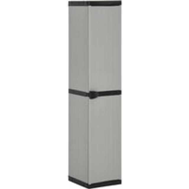 Garden Storage Cabinet with 3 Shelves Grey & Black 34x40x168 cm - One Size