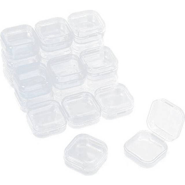 36 Pieces Rectangle Clear Plastic Containers Transparent Beads Storage Containers Jewelry Storage Box