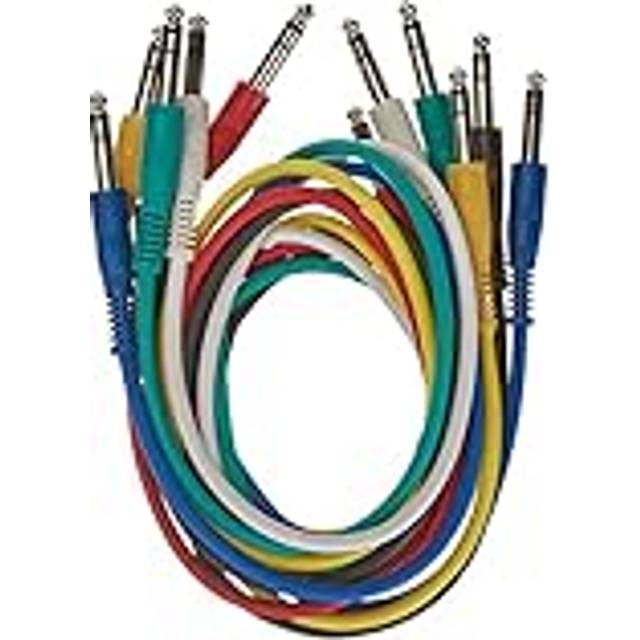 Patchkabel 0,90 m 6,3mm Stereo Klinkenstecker beidseitig, 6-Stück-Pack