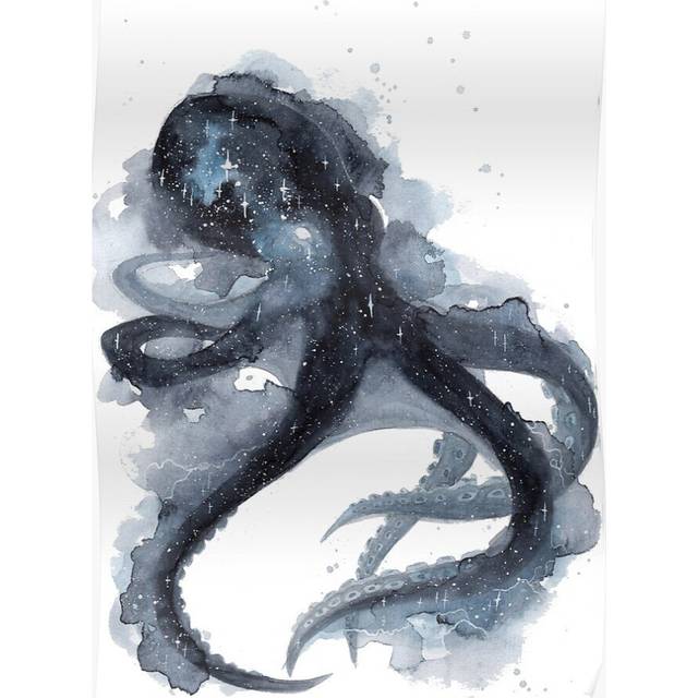 Posters Galaxy Octopus 16x20 inch or 20x20 inch Wall Art Soccer Print
