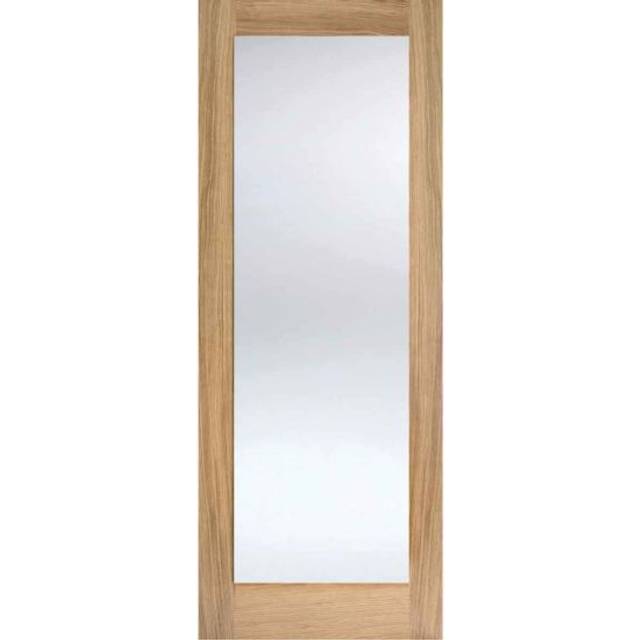 LPD Pattern 10 Solid Core Internal Door - Unfinished - 1P Clear Glazed 2032 x 813mm Oak OP10G32