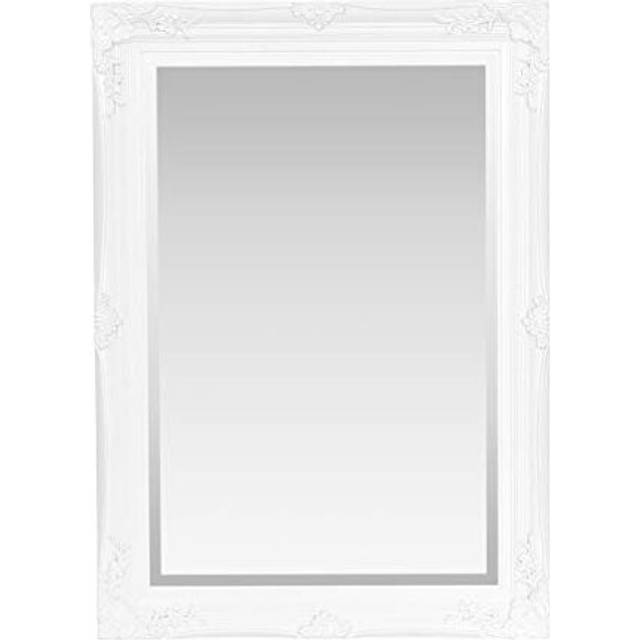 Rennes Vintage Wall Mirror | Shabby Chic, Baroque, Antique, French Design | Solid Wood Frame | Silver Glass Bevelled Edges | Home Decor | (50cm x 70cm