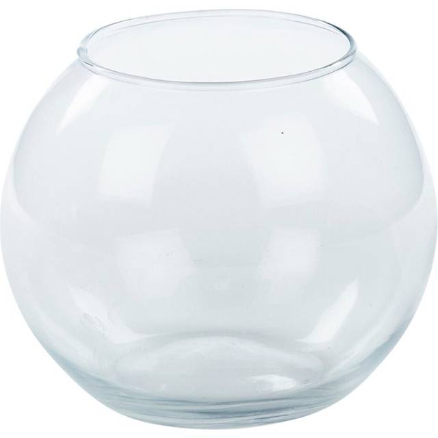 (  Large) Recycled Clear Glass Round Flower Pot Fish Bowl Vase Floral Display Centrepiece