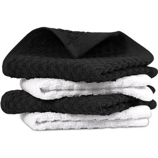 Infinitee Xclusives Premium Dish Cloth 100% Cotton 12 x 12 Inches |Pack of 4| - Ultra Soft Tea Towels - Highly Absorbent Kitchen Rags - Terry Dishclot