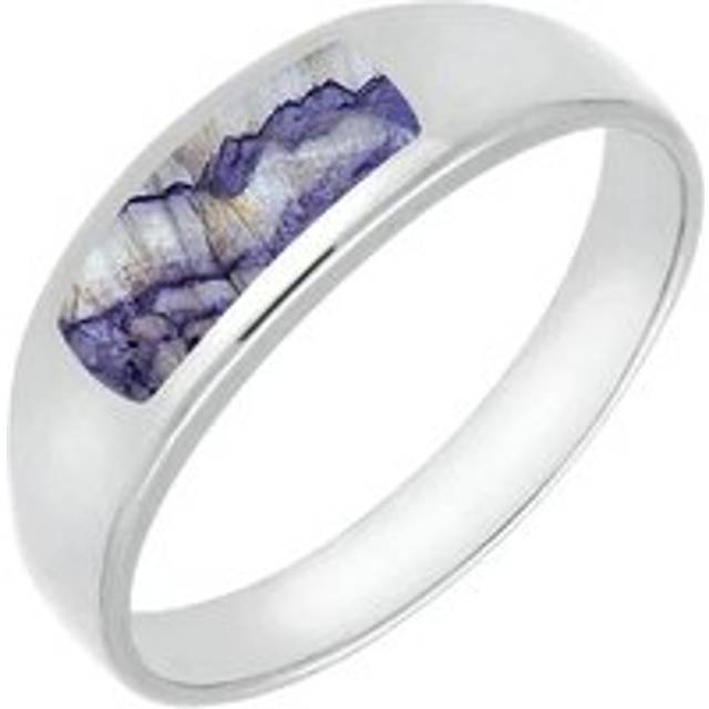 18ct White Gold Blue John Inlay Ring