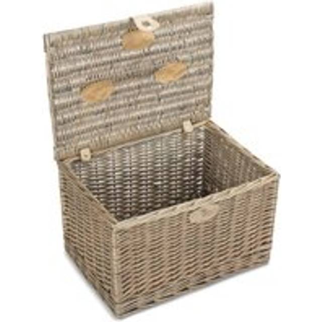 Large Antique Wash Finish Chest Picnic Basket
