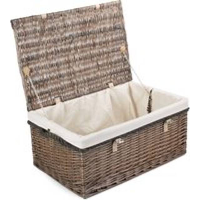 62cm Antique Wash Picnic Basket - White