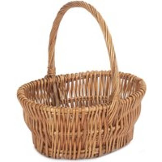 Set of 2 Double Steamed Vertical Weave Wicker Shopping Basket - Large