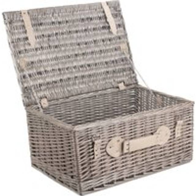 Wicker 51cm Antique Wash Picnic Basket - Grey - One Size